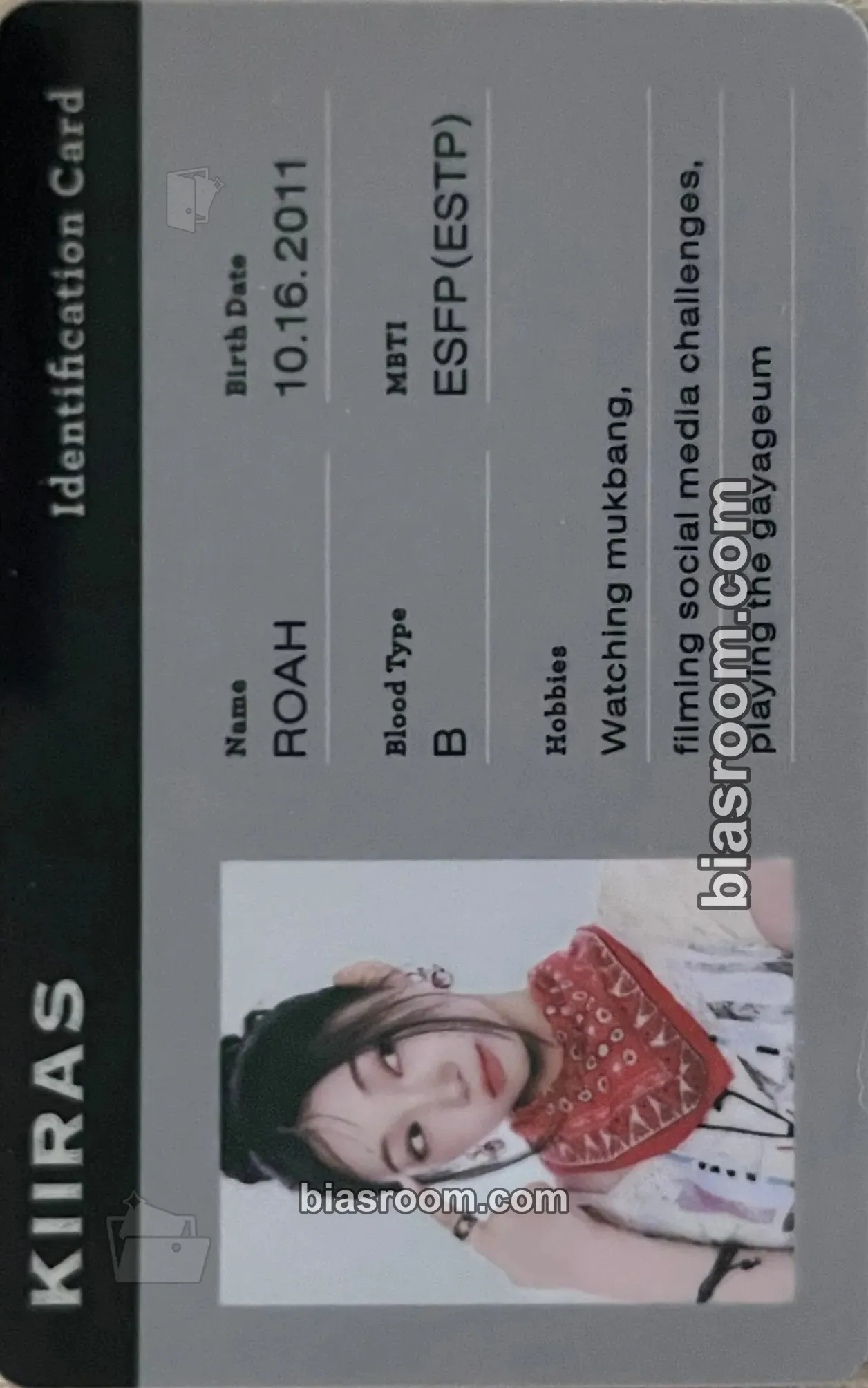 Roah Kill Ma Bo$$ Photocard - Kiiras - Kiiras K-pop photocard