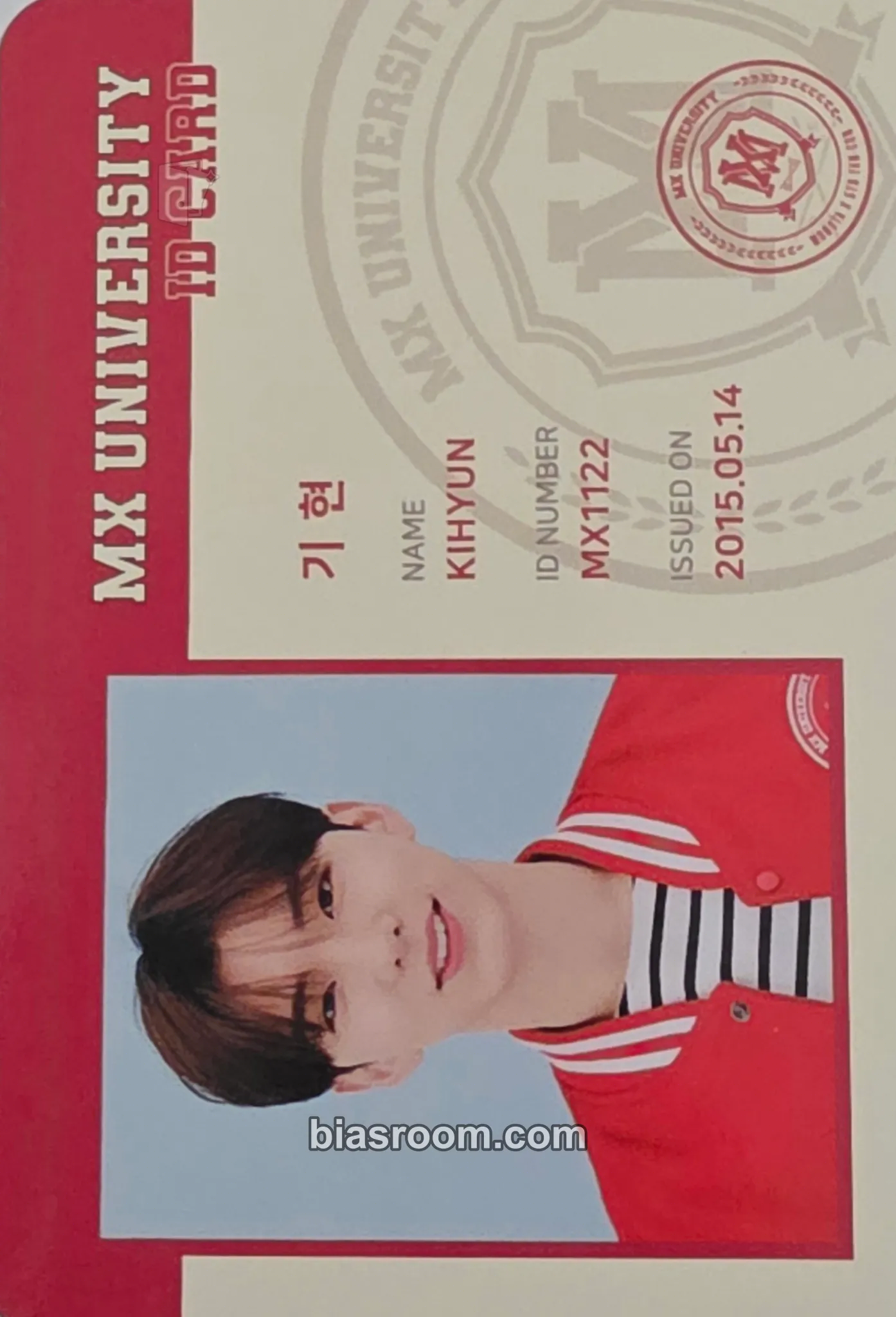 Kihyun MX University - 2021 Fan Con Photocard - MONSTA X - MONSTA X K-pop photocard