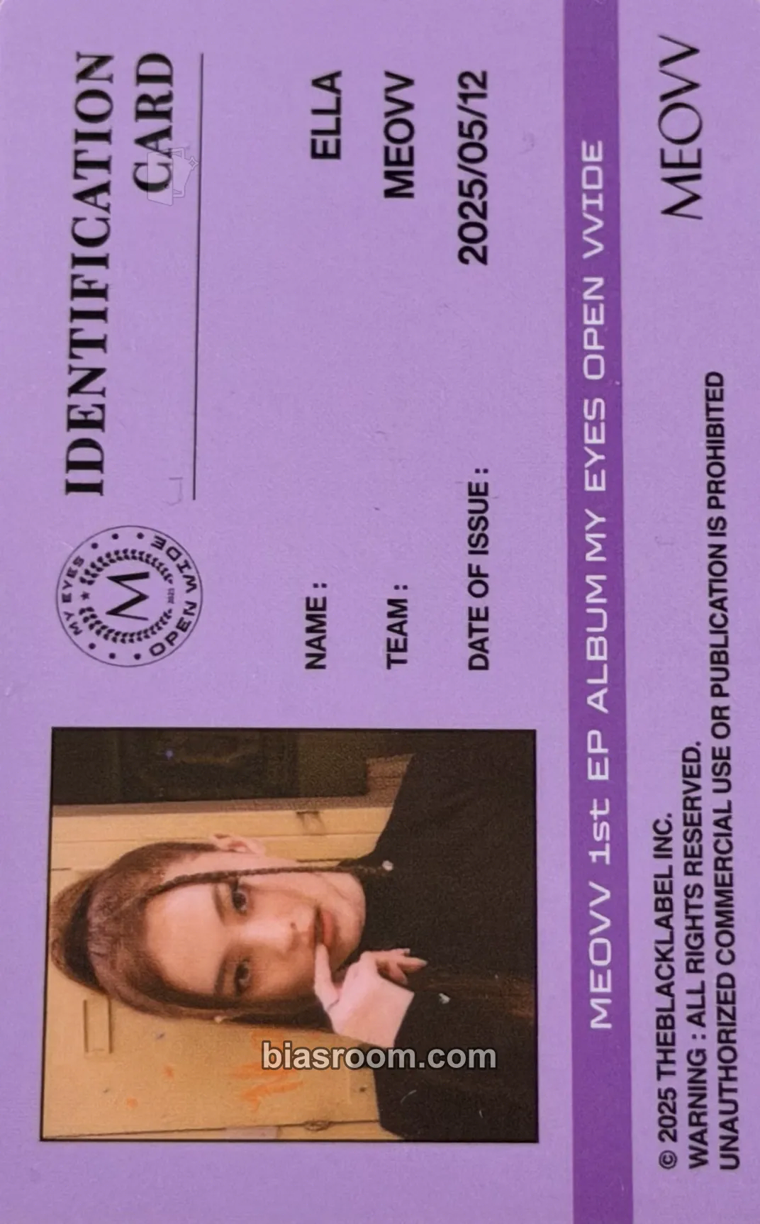 Ella MY EYES OPEN VVIDE Photocard - MEOVV - MEOVV K-pop photocard