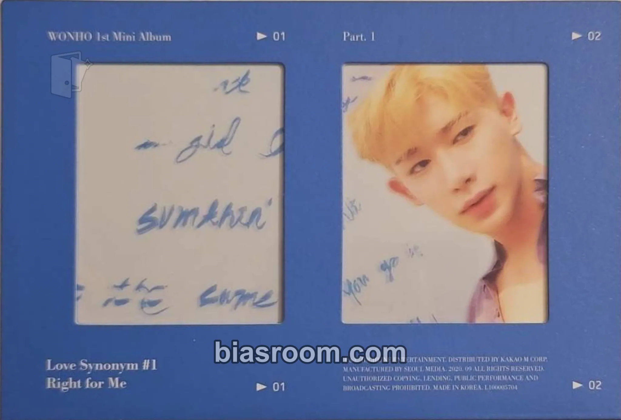Wonho Love Synonym #1: Right for Me Photocard - Wonho K-pop photocard
