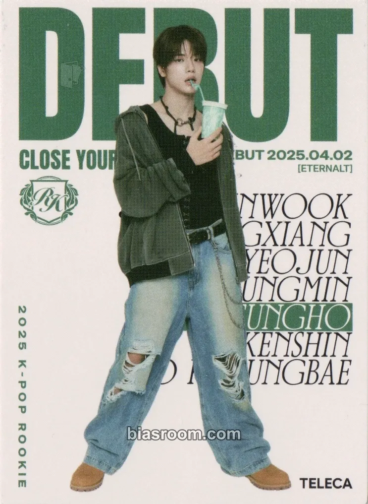 Song Seungho TELECA 2025 K-POP ROOKIE COLLECTION CARDS Photocard - CLOSE YOUR EYES - CLOSE YOUR EYES K-pop photocard