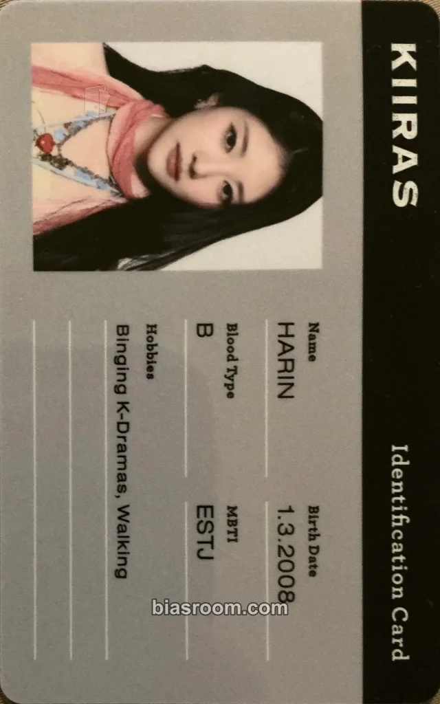 Kiiras - Harin - Kill Ma Bo$$ Album id card pvc card album photocard album inclusion poker version