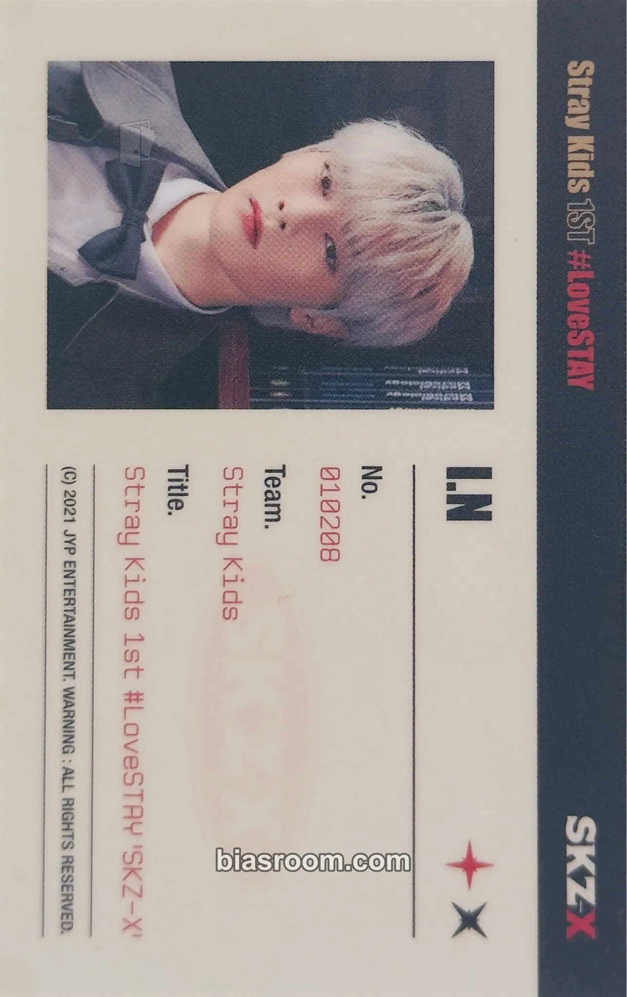 I.N 1st #LoveSTAY - SKZ-X Photocard - Stray Kids - Stray Kids K-pop photocard