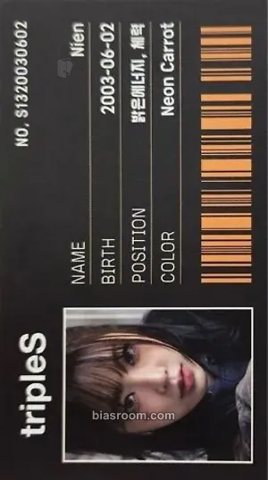 Nien Whosfan Official Themed Cafe Photocard - tripleS - tripleS K-pop photocard