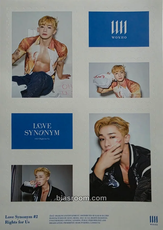 Wonho - Wonho - Love Synonym #2: Right For Us Album sticker sheet