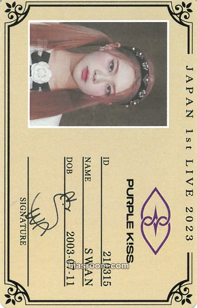 Swan Japan 1st Live 2023 Photocard - PURPLE KISS - PURPLE KISS K-pop photocard