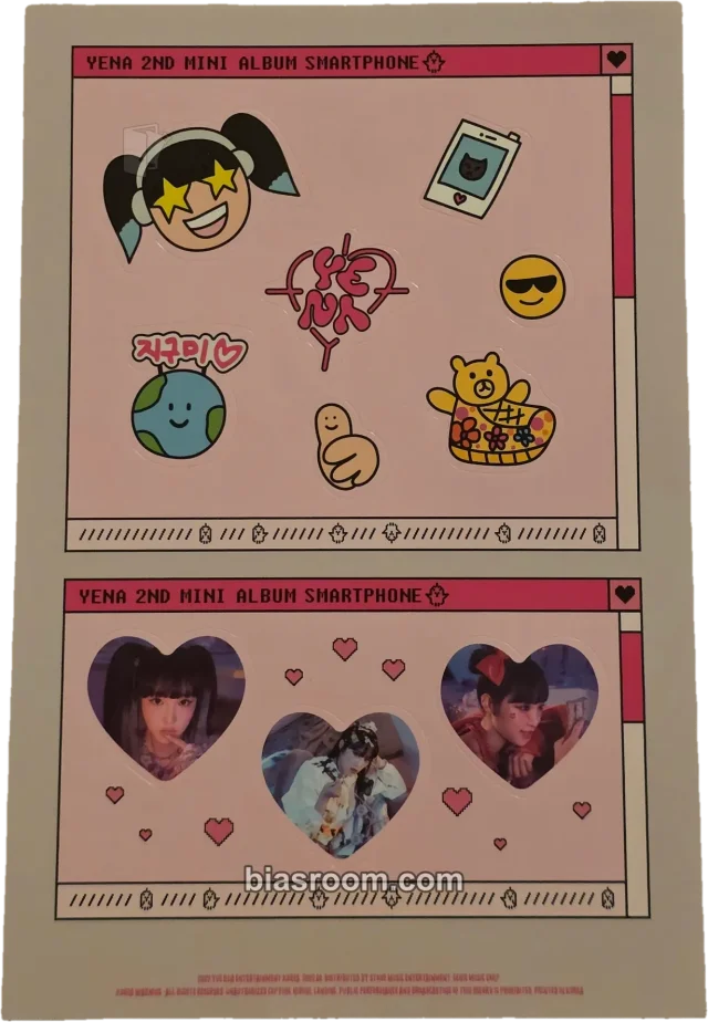Yena - Yena - SMARTPHONE Album smart version sticker sheet album inclusion