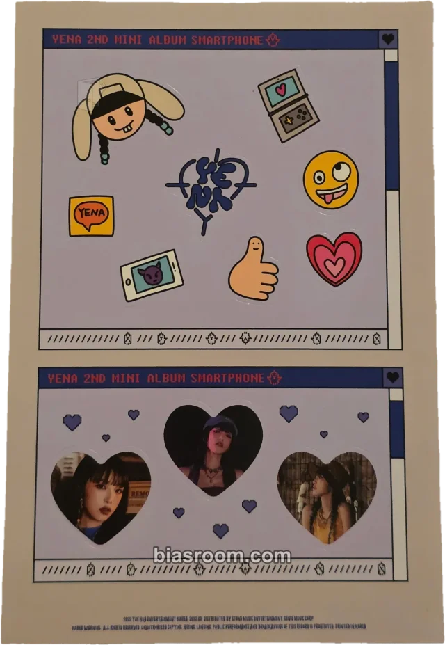 Yena - Yena - SMARTPHONE Album phone version sticker sheet album inclusion