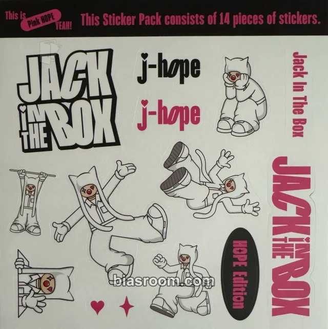 BTS - j-hope - Jack In The Box (Hope Edition) Album album inclusion sticker sticker sheet pink version