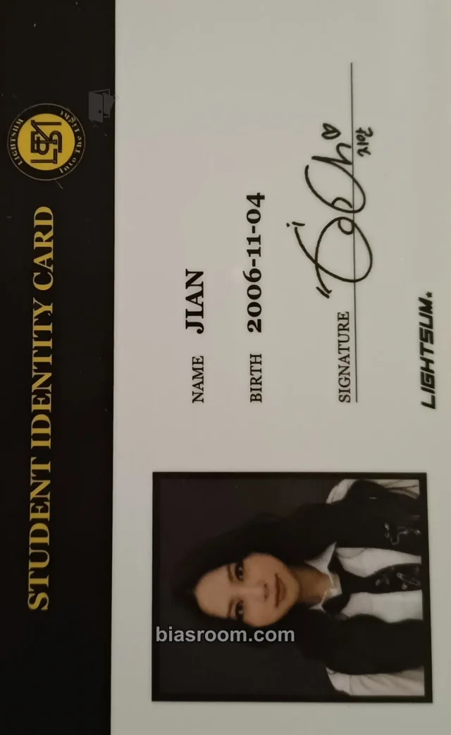 LIGHTSUM - Jian - Into The Light Album album photocard id card first press only the class version