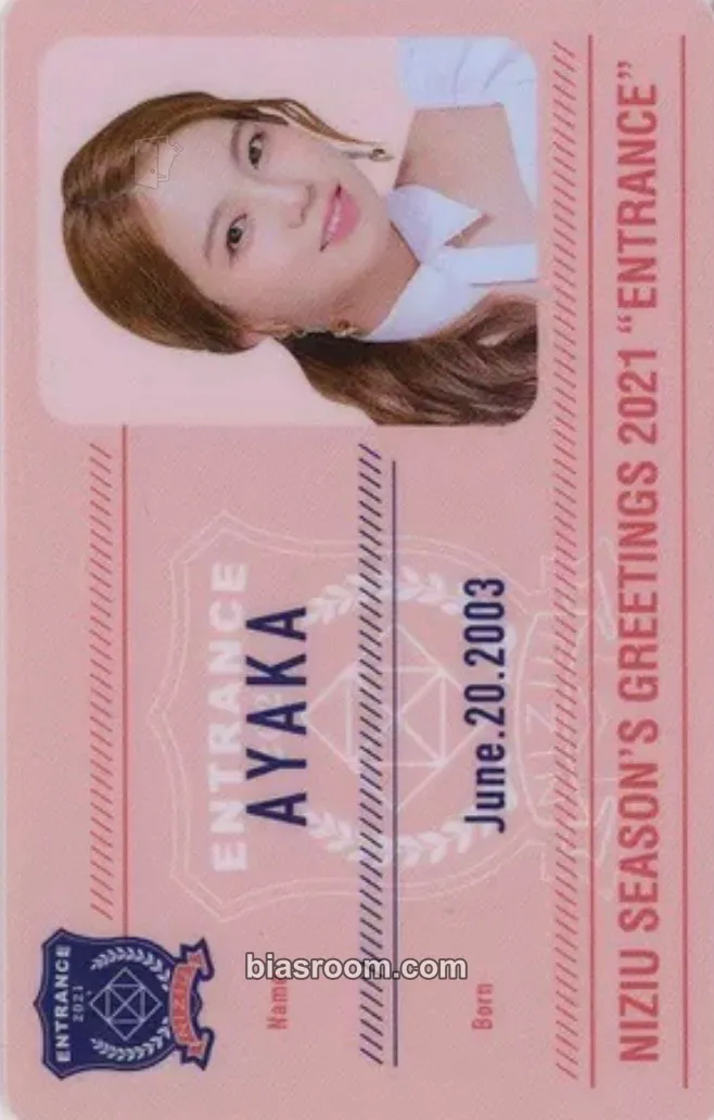 Ayaka 2021 NiziU SEASON'S GREETINGS “Entrance” Photocard - NiziU - NiziU K-pop photocard