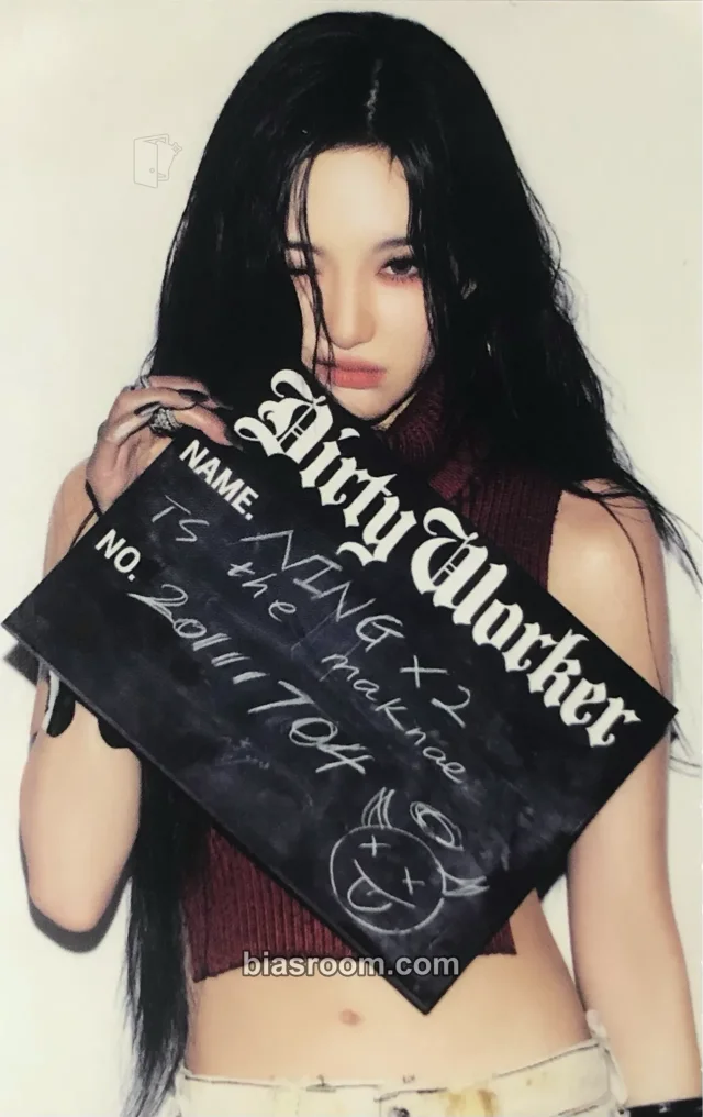 aespa - Ningning - Dirty Work Album album inclusion photocard set dirty case version accordion photocard double-sided