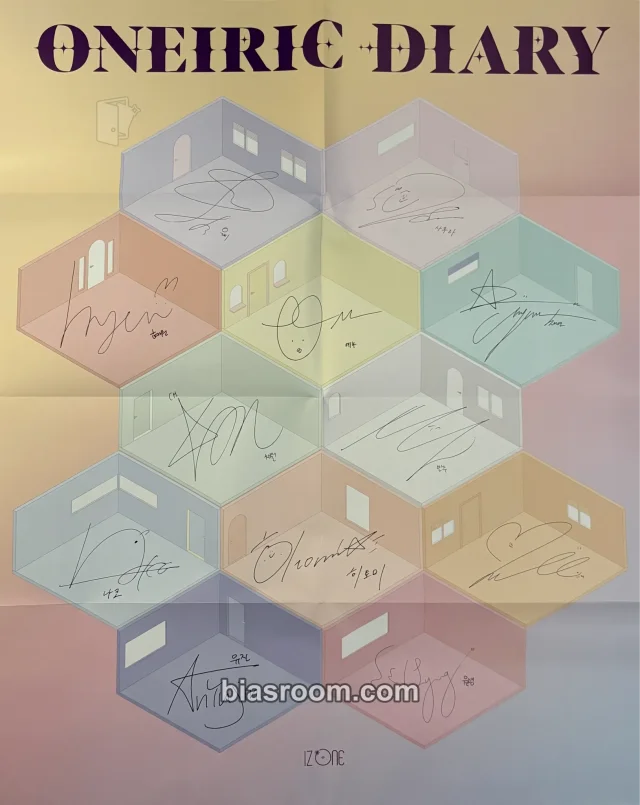 IZ*ONE - Oneiric Diary Album album inclusion poster printed signature 3d version