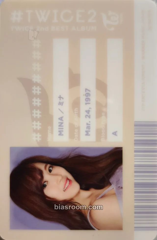 TWICE - Mina - #TWICE2 Album id card horizontal japan pvc card album photocard