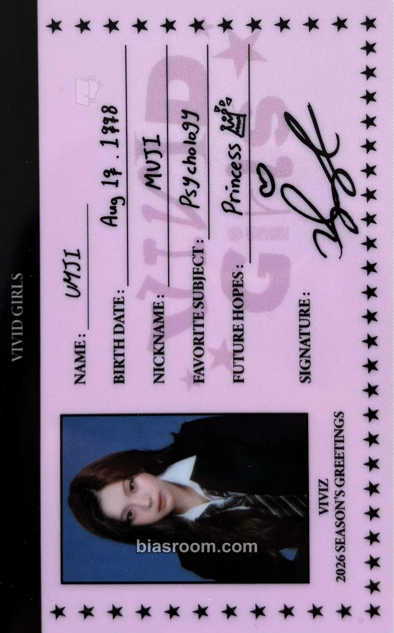 Umji Vivid Girls 2026 Season's Greeting Photocard - VIVIZ - VIVIZ K-pop photocard