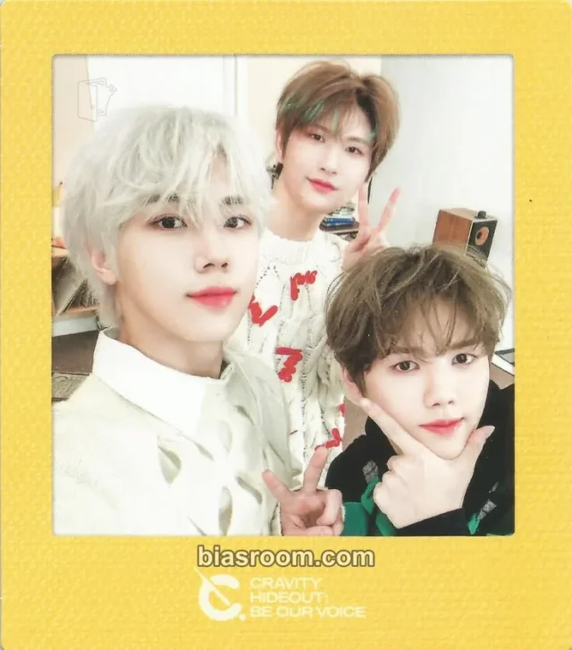 CRAVITY - Seongmin & Minhee & Woobin - HIDEOUT : BE OUR VOICE - SEASON 3 Album album inclusion polaroid unit