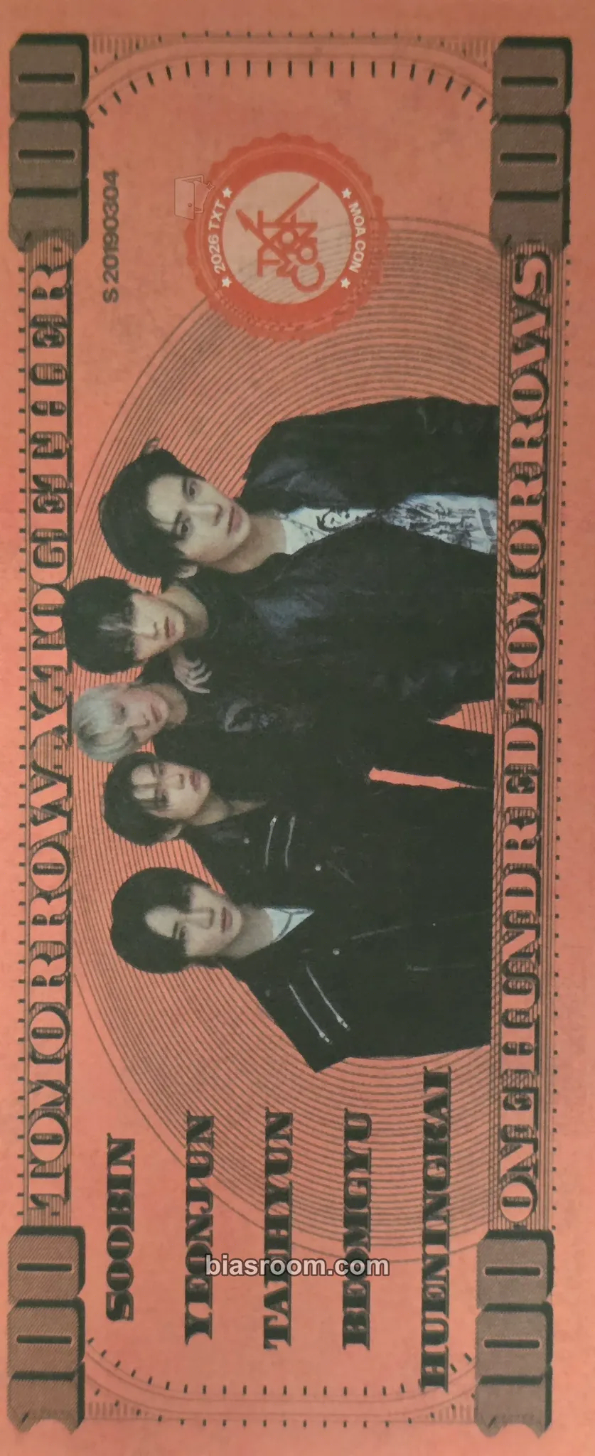 2026 MOA Con Photocard - TOMORROW X TOGETHER - TOMORROW X TOGETHER K-pop photocard