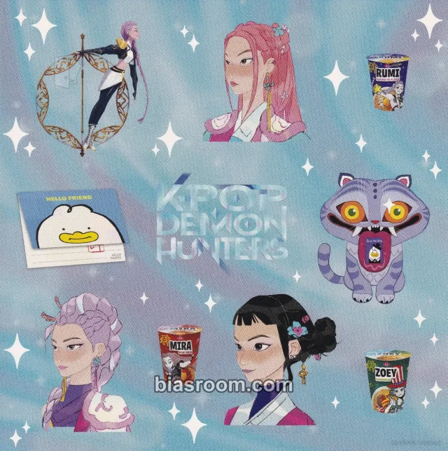 KPop Demon Hunters - Rumi & Zoey & Derpy - KPop Demon Hunters Anniversary Edition Album album inclusion sticker sheet vinyl version