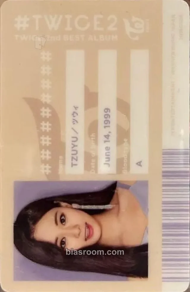 TWICE - Tzuyu - #TWICE2 Album album photocard id card horizontal japan pvc card