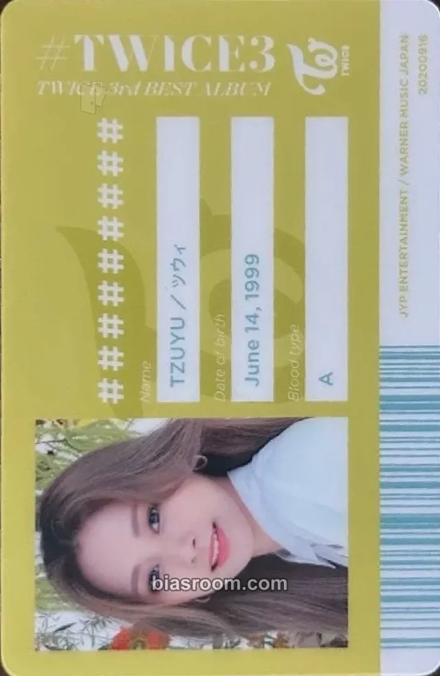 TWICE - Tzuyu - #TWICE3 Album album photocard id card pvc card horizontal