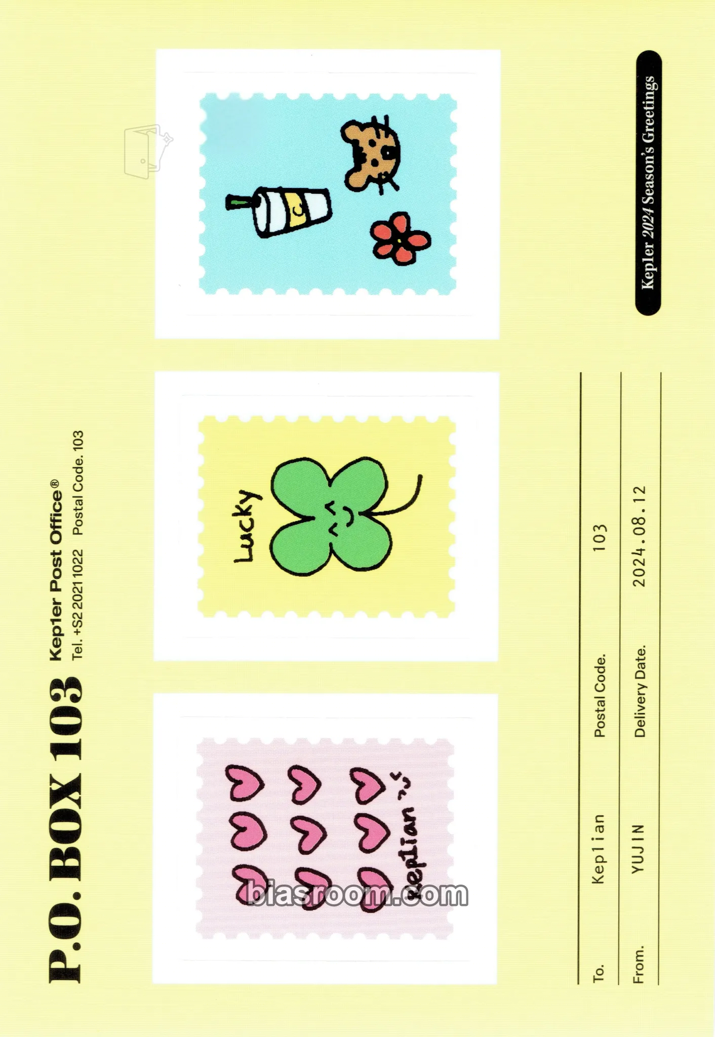 Yujin 2024 Season's Greetings: P.O. BOX 103 Photocard - Kep1er - Kep1er K-pop photocard
