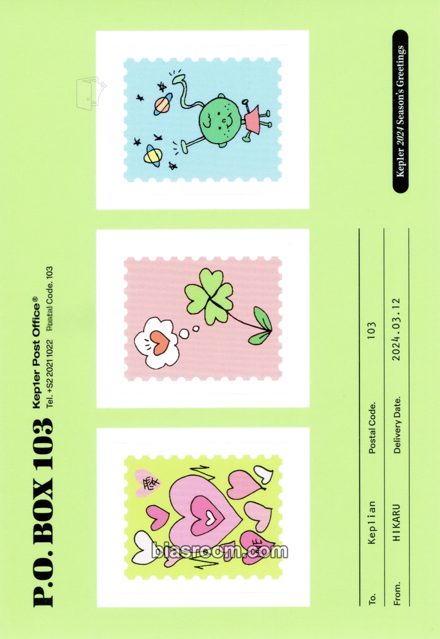 Hikaru 2024 Season's Greetings: P.O. BOX 103 Photocard - Kep1er - Kep1er K-pop photocard