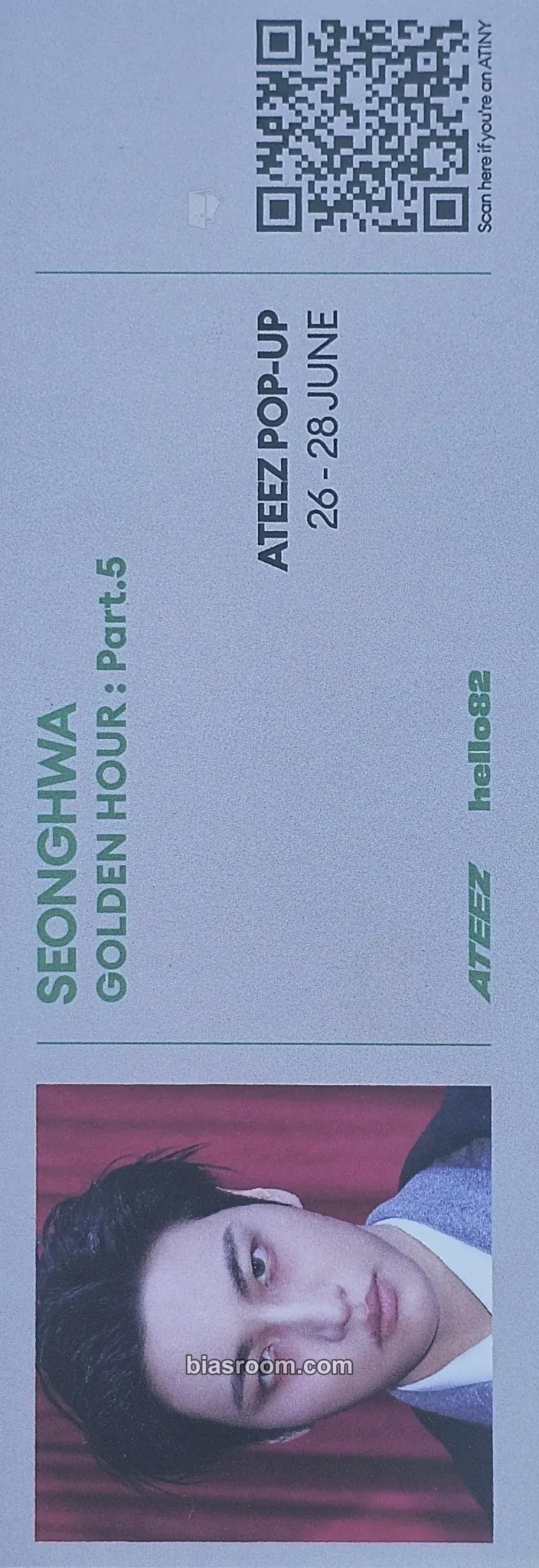 Seonghwa GOLDEN HOUR : Part.5 Photocard - ATEEZ - ATEEZ K-pop photocard