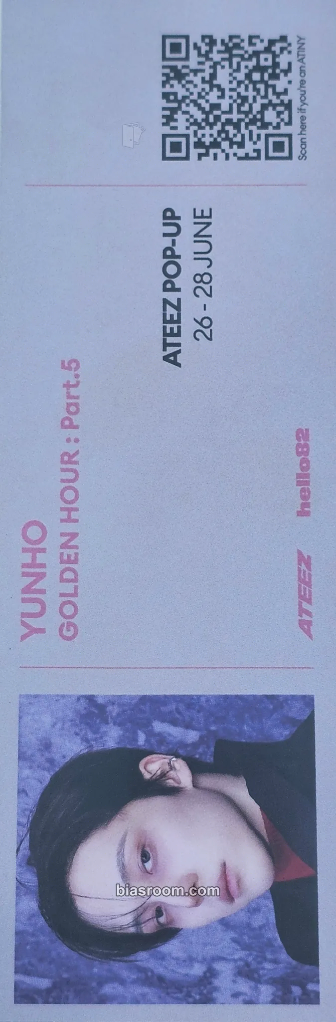 Yunho GOLDEN HOUR : Part.5 Photocard - ATEEZ - ATEEZ K-pop photocard