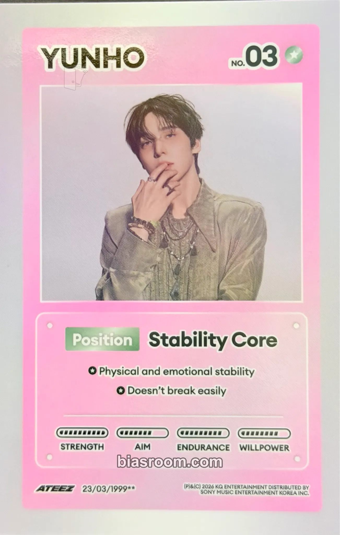 Yunho GOLDEN HOUR : Part.5 Photocard - ATEEZ - ATEEZ K-pop photocard