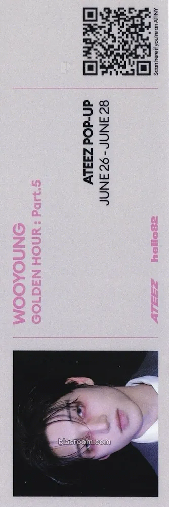 Wooyoung GOLDEN HOUR : Part.5 Photocard - ATEEZ - ATEEZ K-pop photocard
