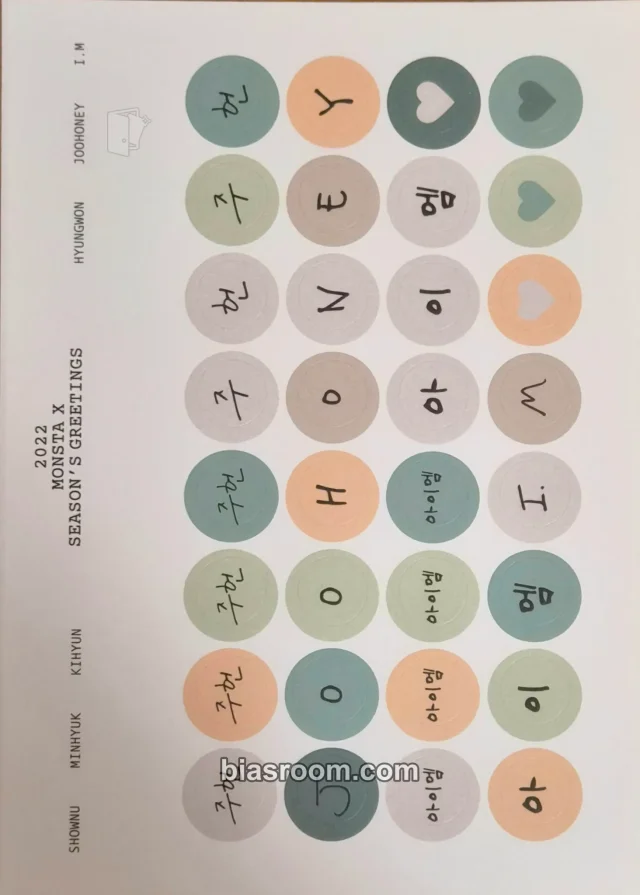 MONSTA X - I.M & Joohoney - 2022 Season's Greetings - 365 Days with You Other sticker sheet kit inclusion season's greetings sticker set desk calendar version
