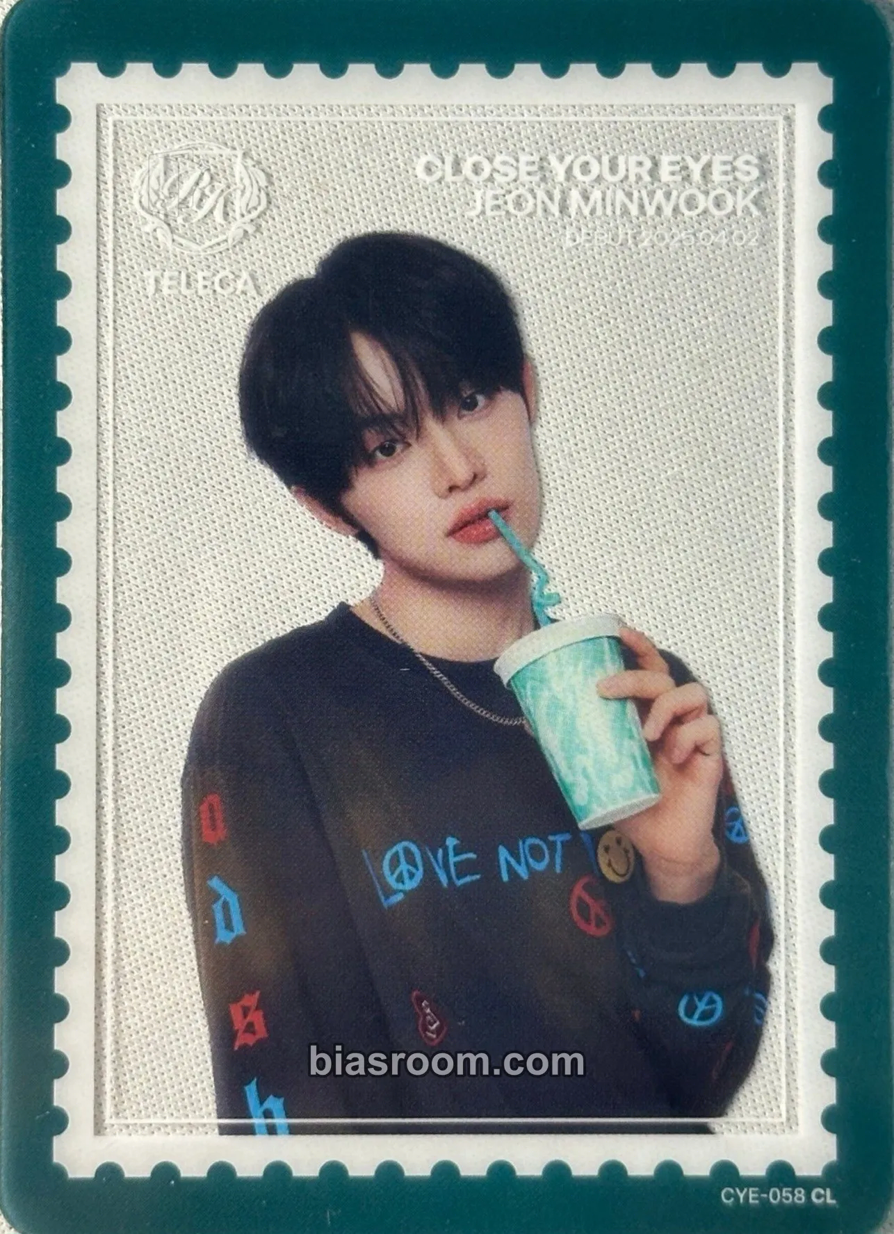 Jeon Minwook TELECA 2025 K-POP ROOKIE COLLECTION CARDS Photocard - CLOSE YOUR EYES - CLOSE YOUR EYES K-pop photocard
