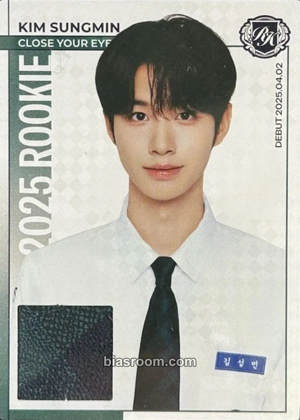 Kim Sungmin TELECA 2025 K-POP ROOKIE COLLECTION CARDS Photocard - CLOSE YOUR EYES - CLOSE YOUR EYES K-pop photocard
