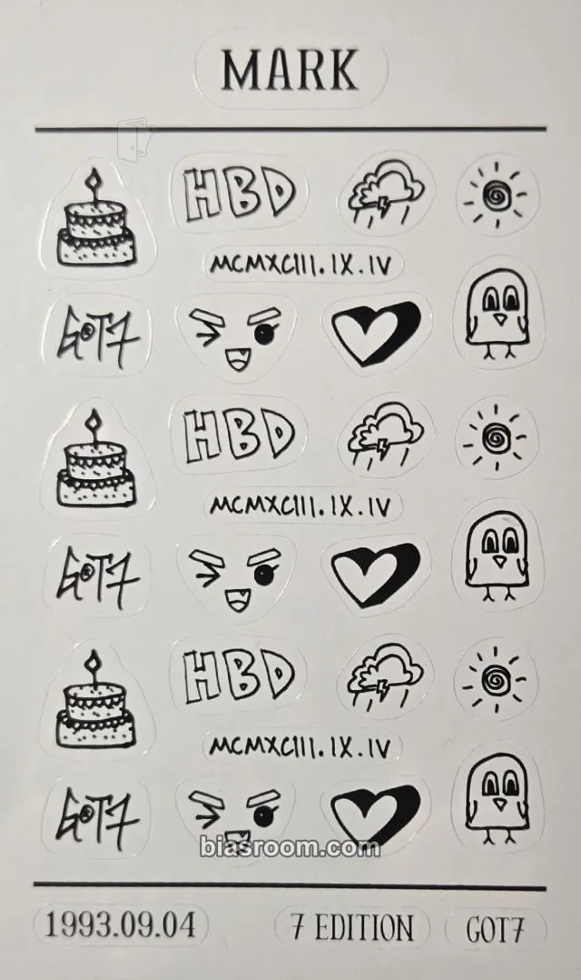 GOT7 - Mark - 7 Edition Other sticker sheet sticker set transparent