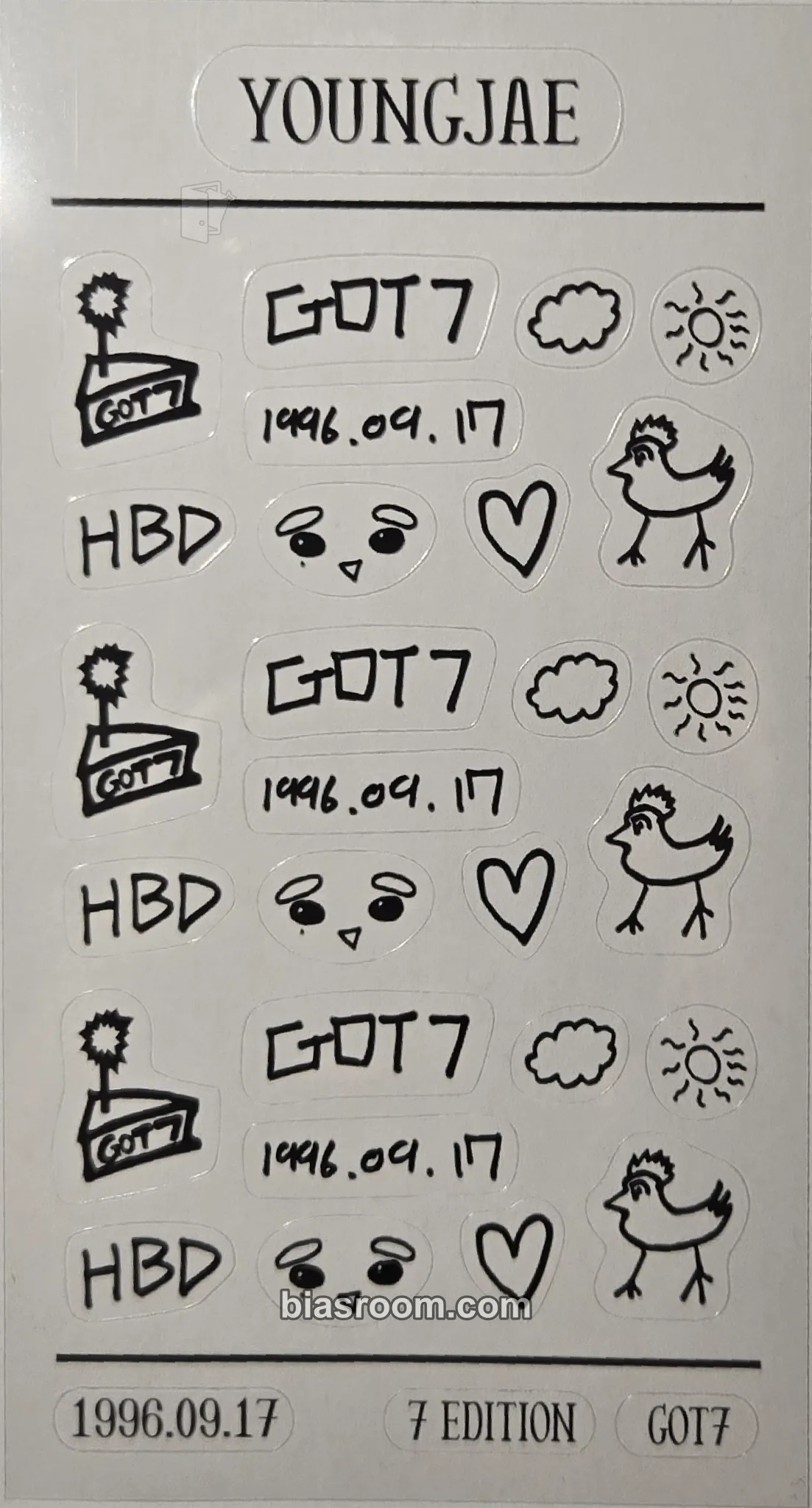 Youngjae 7 Edition Photocard - GOT7 - GOT7 K-pop photocard