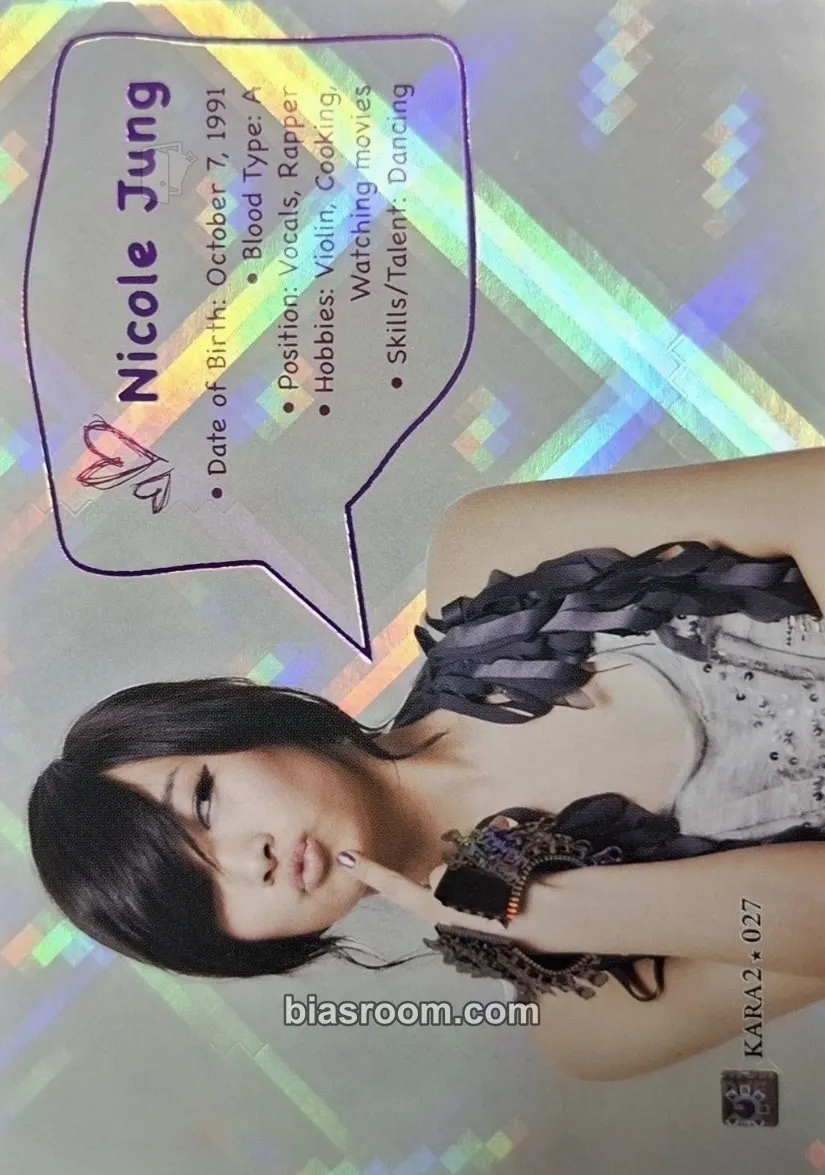 Nicole KARA Star Collection Cards Photocard - KARA - KARA K-pop photocard