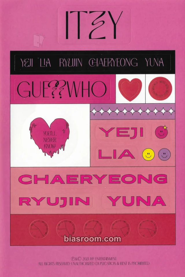 ITZY - GUESS WHO Album album inclusion sticker sheet