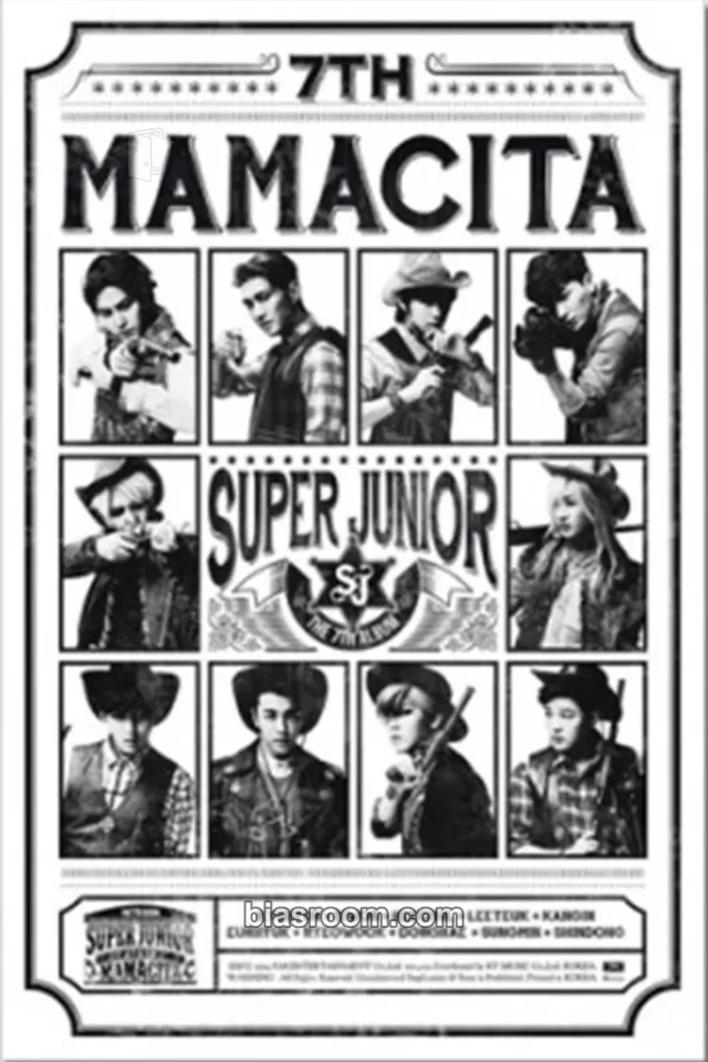 SUPER JUNIOR - MAMACITA Album poster first press only B version supplemental