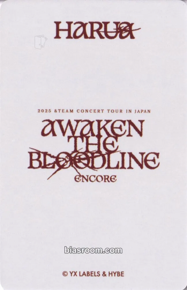 &TEAM 直筆サイン HARUA AWAKEN THE BLOODLINE Harua AWAKEN THE BLOODLINE (Asia Tour) Photocard - &TEAM | Bias Room