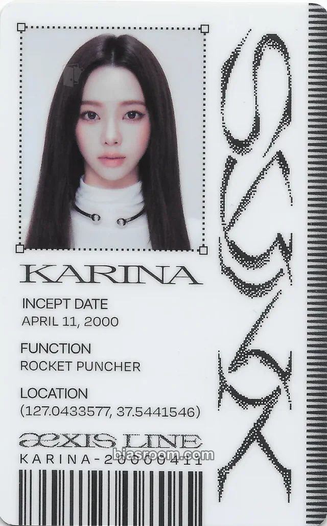 aespa - Karina - SYNK : aeXIS LINE Event id card pvc card double-sided merch photocard postcard book