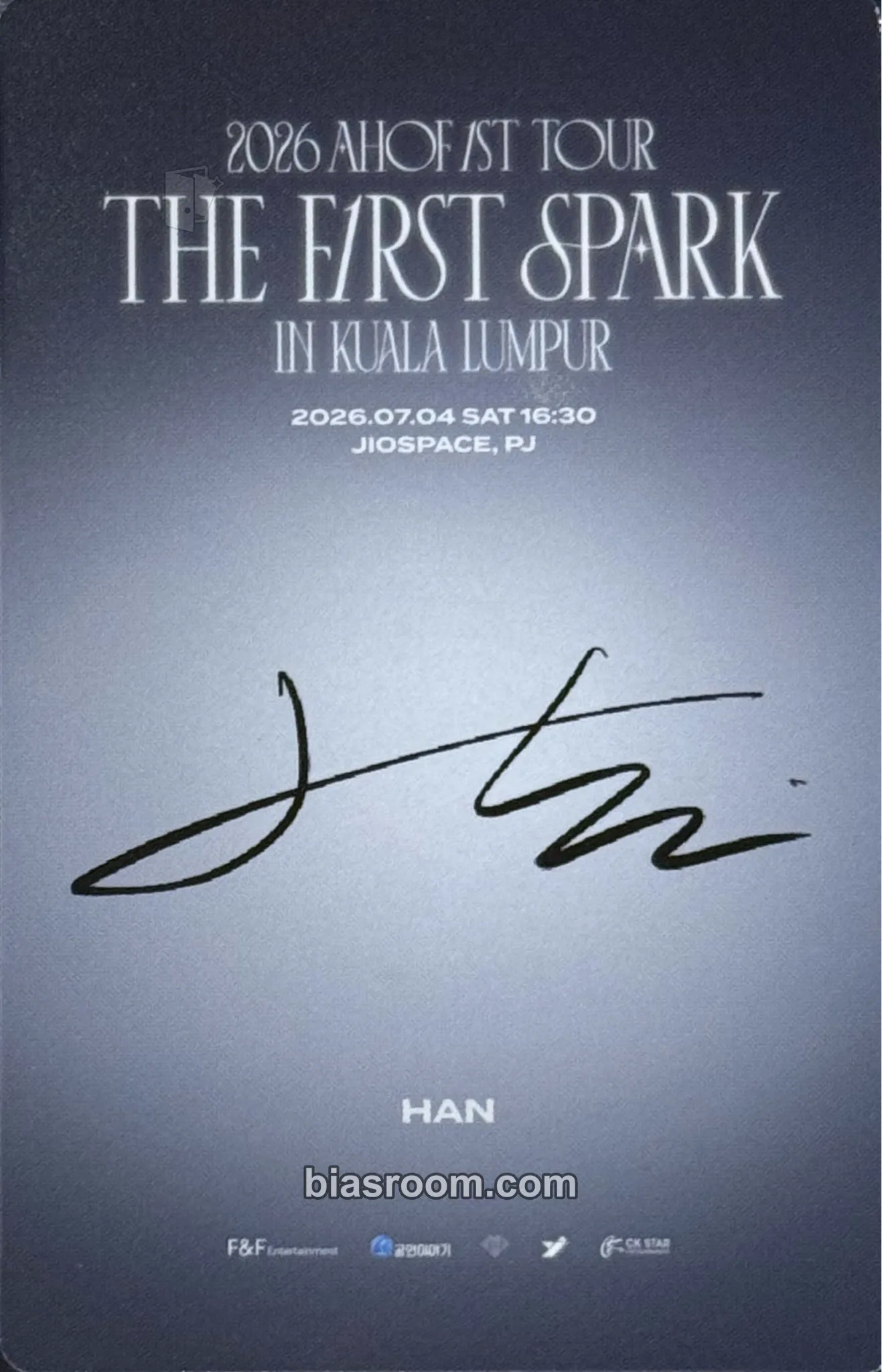 AHOF TheFirstSpark in kuala lumpur トレカ Han 2026 1ST TOUR: THE FIRST SPARK トレカ - AHOF | Bias Room
