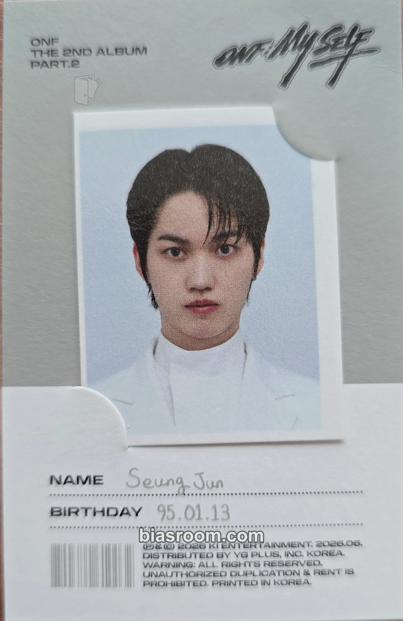 Seungjun ONF: MY SELF Photocard - ONF - ONF K-pop photocard
