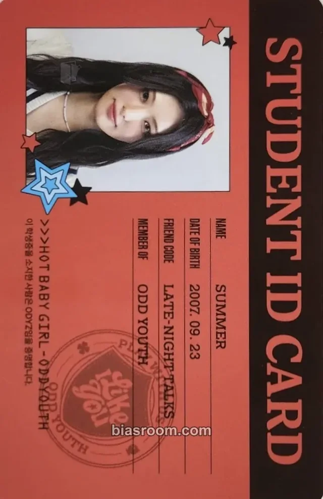 ODD YOUTH - Summer - I Like You Album backpack version id card