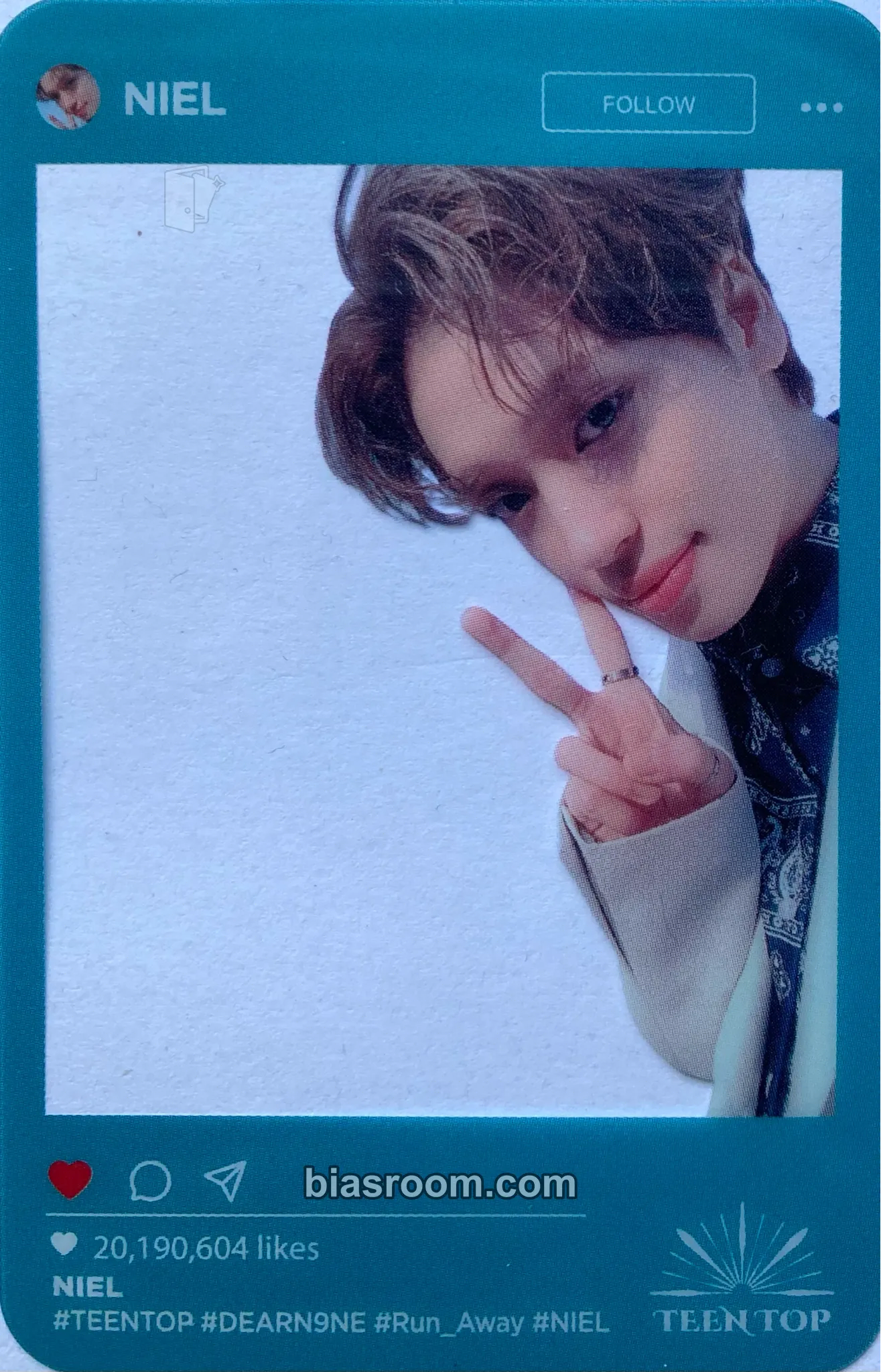 Niel DEAR.N9NE Photocard - Teen Top - Teen Top K-pop photocard