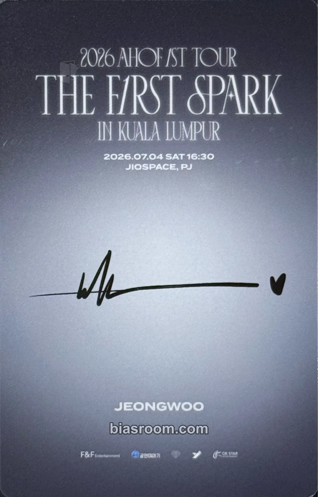 Jeongwoo AHOF 1ST TOUR: THE FIRST SPARK Photocard - AHOF | Bias Room