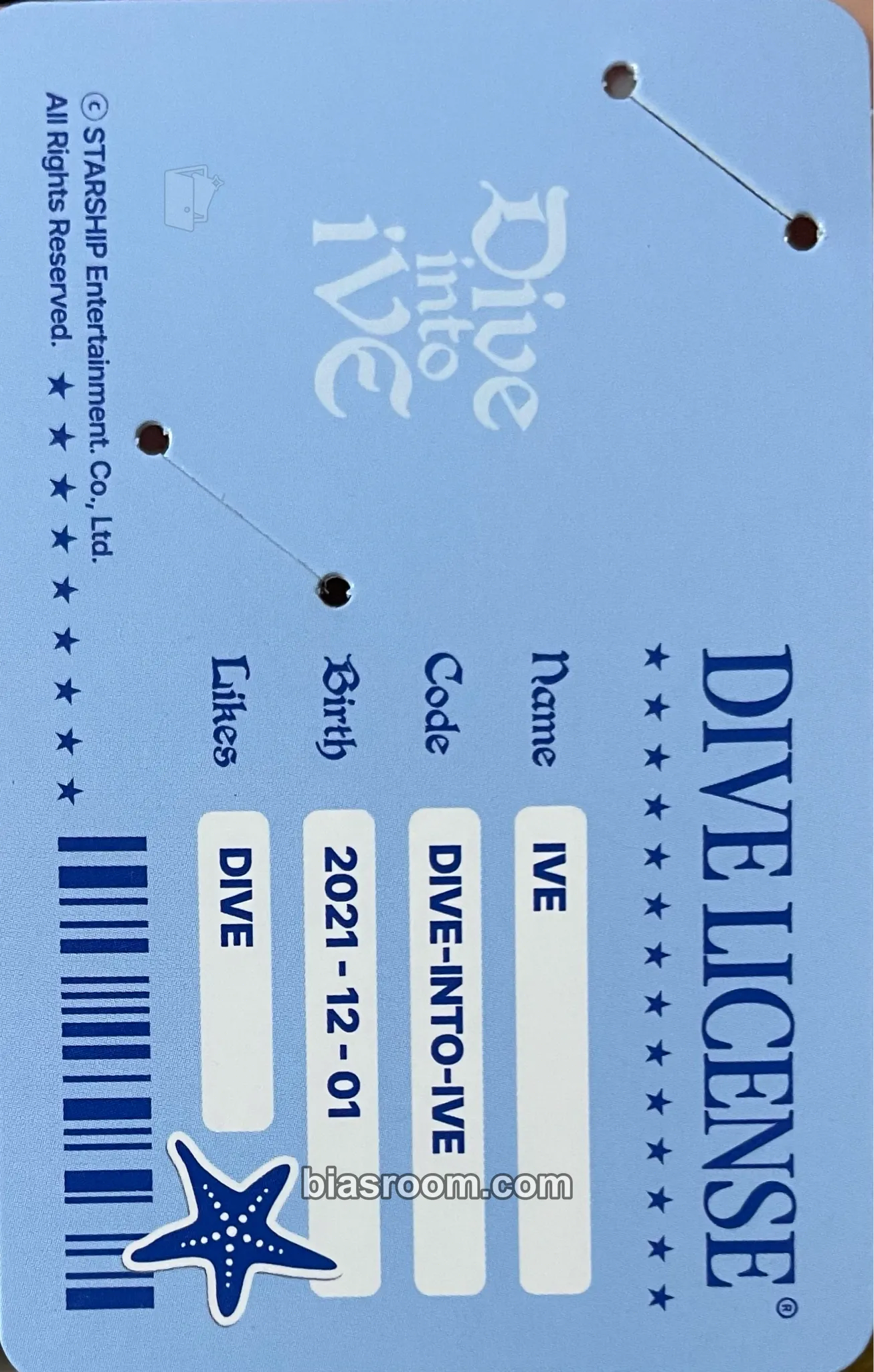 4th DIVE Official Fanclub: DIVE INTO IVE Photocard - IVE - IVE K-pop photocard