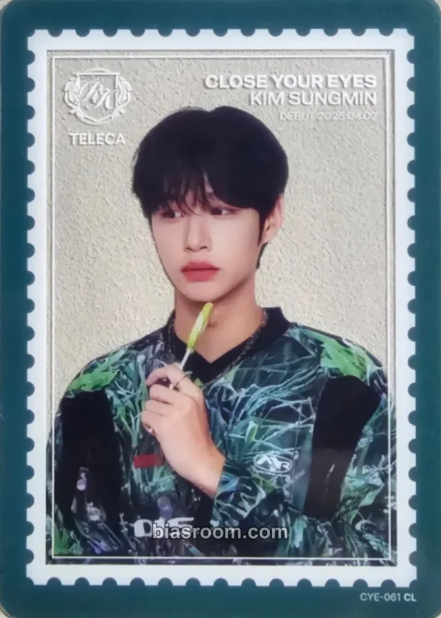 CLOSE YOUR EYES - Kim Sungmin - TELECA 2025 K-POP ROOKIE COLLECTION CARDS Other clear version transparent/translucent trading card trading pack
