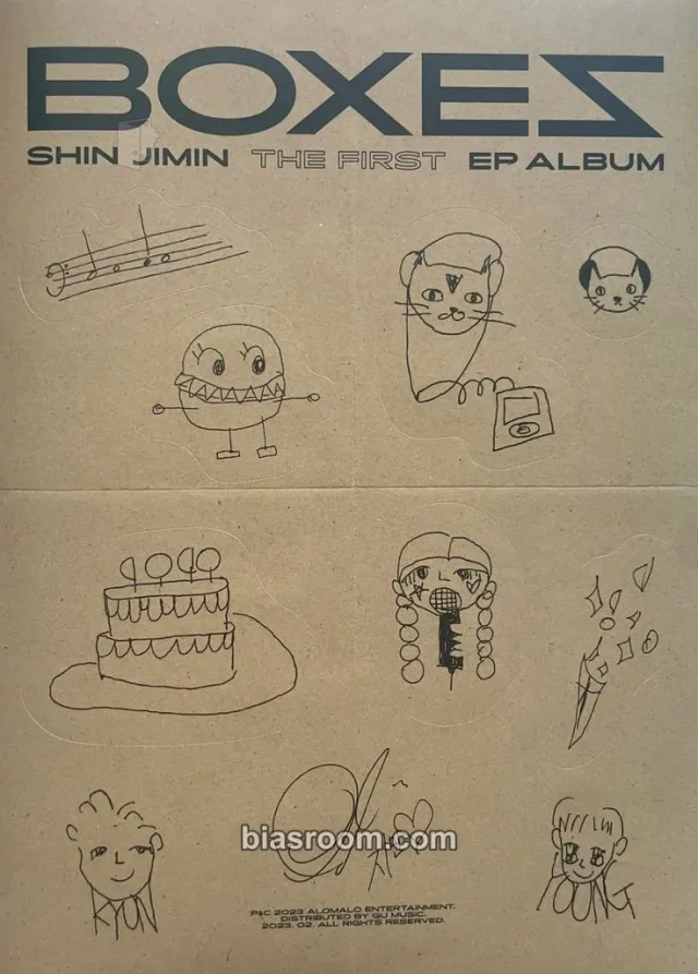 AOA - Jimin - Boxes Album sticker sheet album inclusion