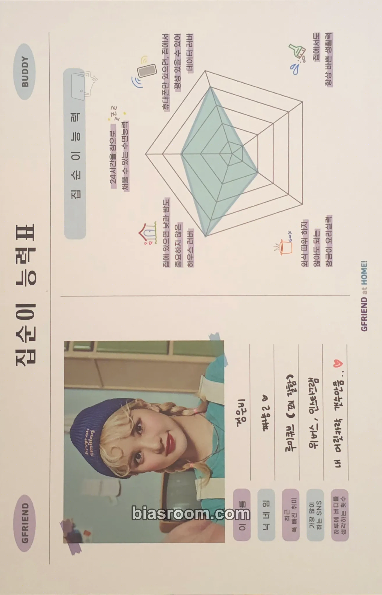 Eunha GFRIEND GLOBAL OFFICIAL FANCLUB BUDDY MEMBERSHIP Kit - GFRIEND at HOME Photocard - GFRIEND - GFRIEND K-pop photocard