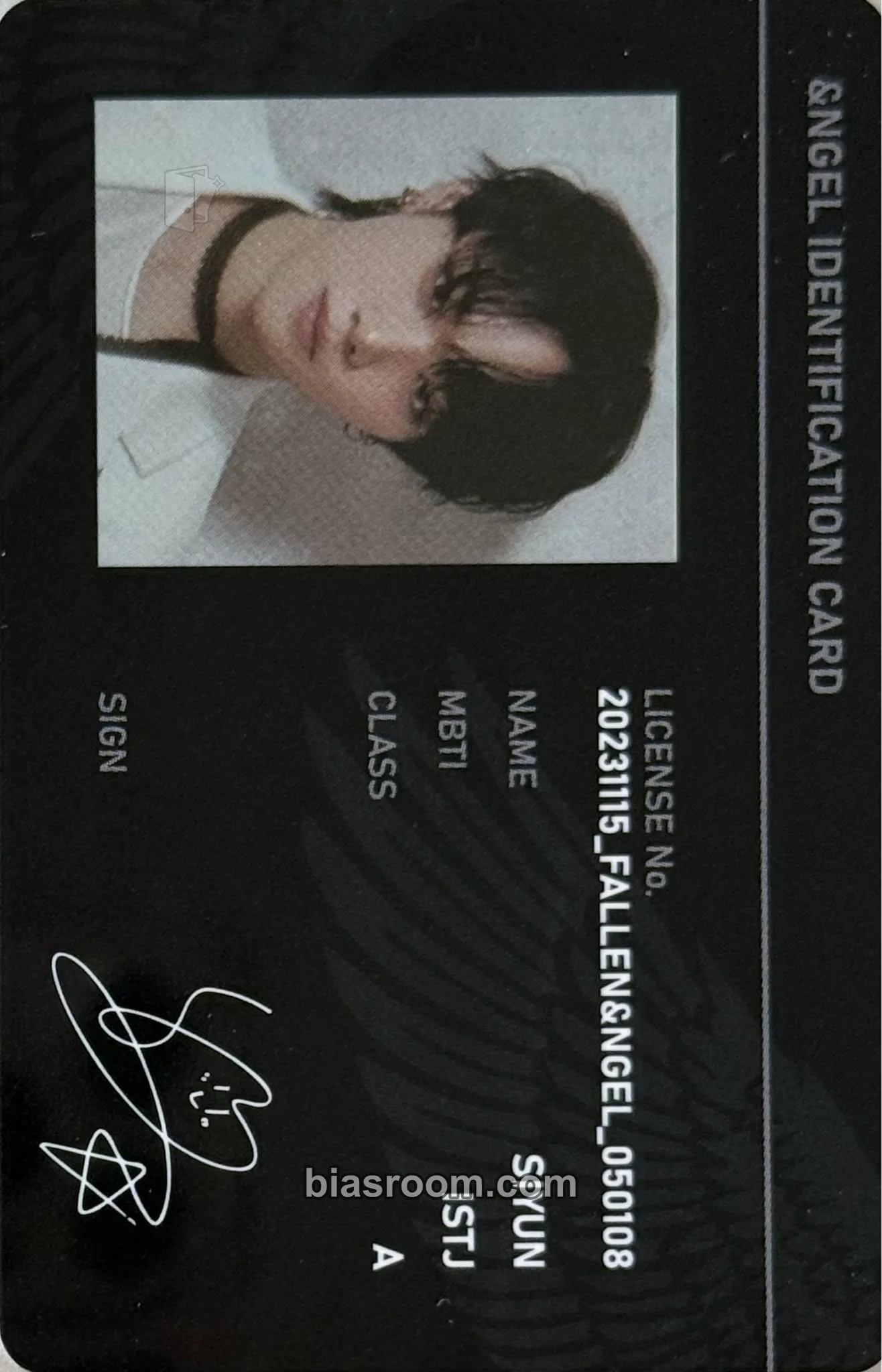 Siyun Fallen &ngel fan-con Photocard - AMPERS&ONE - AMPERS&ONE K-pop photocard